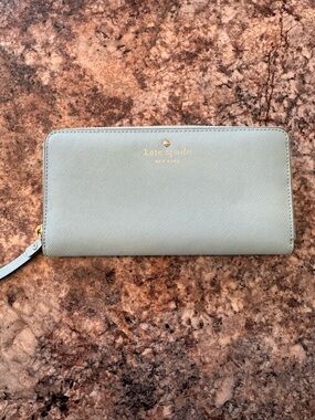 kate spade Light Blue Zip Around Wallet